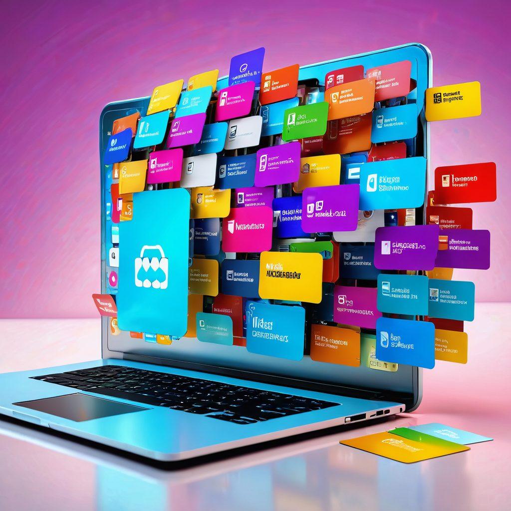 A vibrant digital locker bursting open with various colorful membership cards and online icons symbolizing instant access and flexibility. Include a key in the foreground representing unlocking opportunities, with a modern laptop displaying a user-friendly membership interface. The background should be dynamic and lively, conveying the ease of online membership with bright and engaging colors. super-realistic. vibrant colors. 3D.